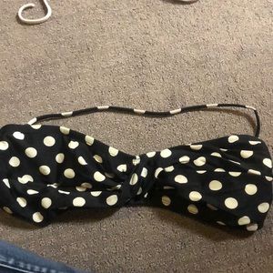 black and white pokadot bikini top